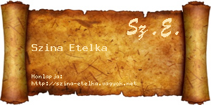 Szina Etelka névjegykártya